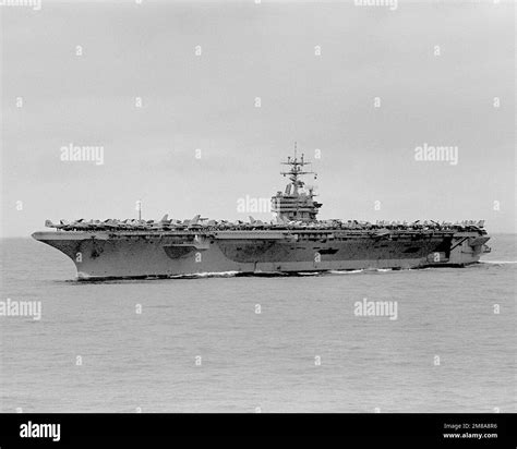 a port view of the nuclear powered aircraft carrier uss theodore roosevelt cvn 71 underway