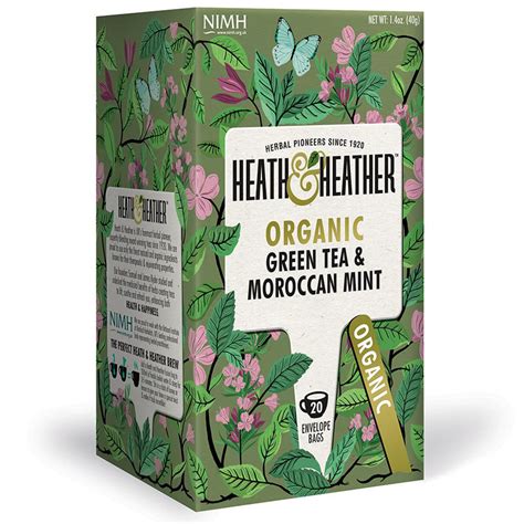 Heath And Heather Organic Green Tea And Moroccan Mint 20 Bags Heath