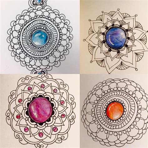 Jewel Drawing Gem Drawing Zentangle Drawings