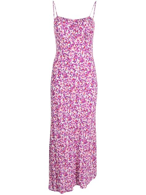 faithfull the brand floral print maxi dress in purple modesens