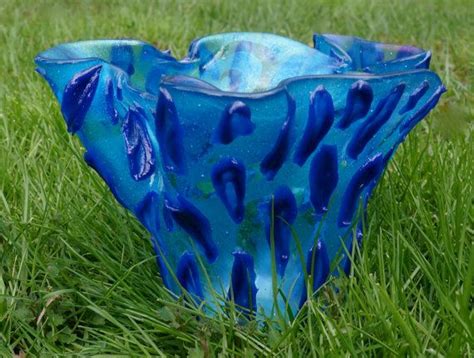 Handmade Fused Glass Vase Fused Glass Glass Vase Fused Glass Art