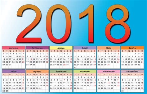 Calendário 2018 Psdaicdr E Pdf Calendários Grátis