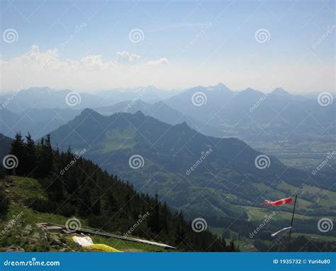 On A Hochries Mountain In Alps Stock Photo Image Of Perspective