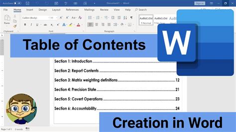 Noun table of contents (plural tables of contents). Creating a Table of Contents in Microsoft Word ...