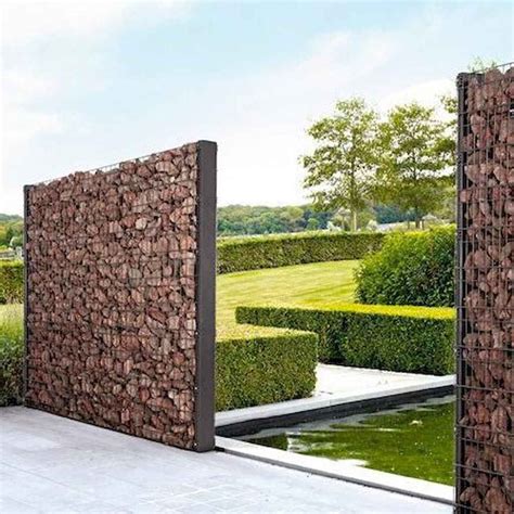 01 Gorgeous Gabion Fence Design For Garden Ideas Gabion Wall Gabion