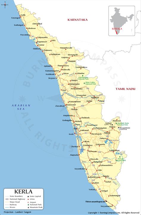 Kerala Hd Map Map Of Kerala India World Map Travel India Beautiful