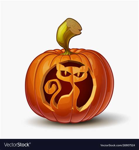 Jack O Lantern Spooky Cat Royalty Free Vector Image