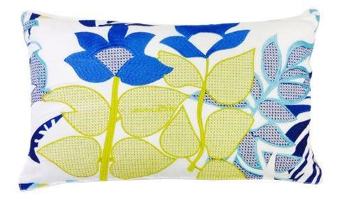 Trina Turk Trellis Turquoise Flower Embroidered Decorative Pillow 20