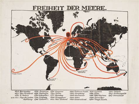 German First World War Propaganda Map Depicting Great Britain As An