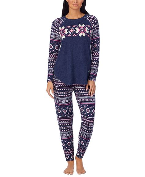 cuddl duds women s brushed sweater knit long sleeve pajama set macy s