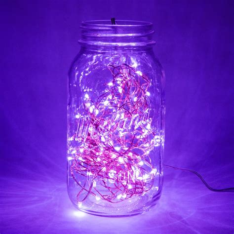 33 Foot Plug In Led Fairy Lights 100 Purple Micro Led Lights On