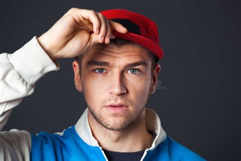 Portrait Of Cool Looking Young Guy Posing In Studio Stock Image