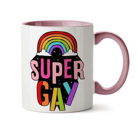 caneca cerâmica lgbt super gay É aqui na canecas personalizadas É presente que fala