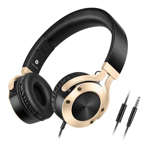 Metal Wired Headset Heavy Bass Rock Stereo Headphone Foldable Over Ear