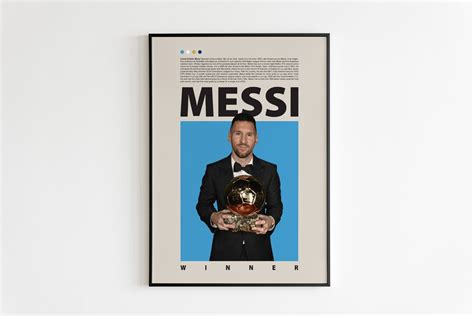 Lionel Messi Poster Messi Ballon Dor Poster Messi Print Etsy