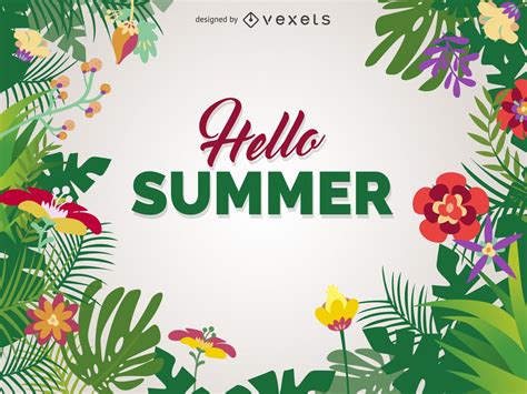 Hello Summer Poster Design Vector Download