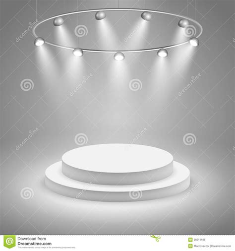 White Stage With Spotlight Stock Vector Illustration Of Background