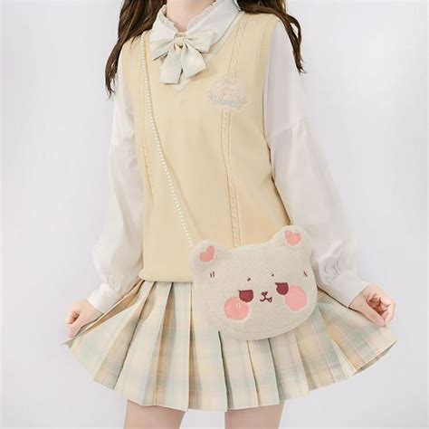 Kawaii School Uniform Knitted Vest Kawaii Fashion Outfits Kawaii