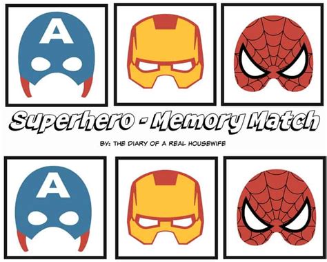 Superhero Memory Match The Diary Of A Real Housewife