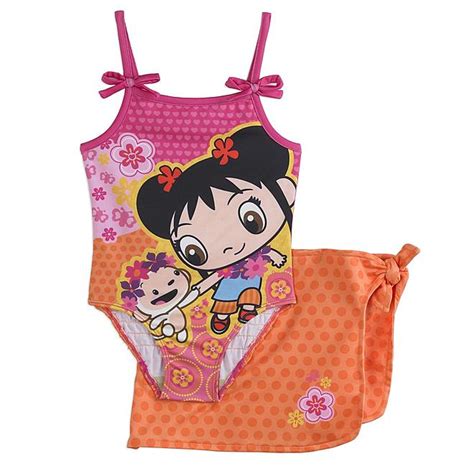 Ni Hao Kai Lan Toddler Girls Swimsuit With Skirt