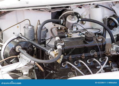 Engine Of Retro Automobile Stock Image Image Of Classic