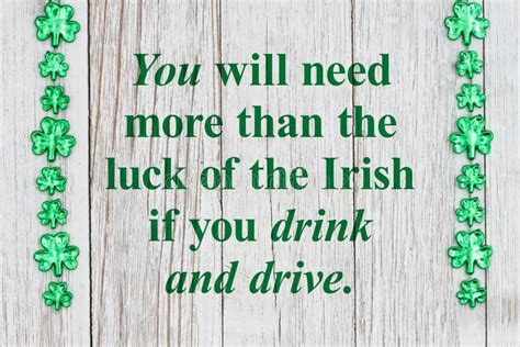 Friendly Warning About Drinking And Driving On St Patricks Day Message Stock Image Image Of