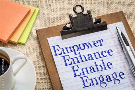 Empower Enhance Enable And Engage Stock Photo Adobe Stock