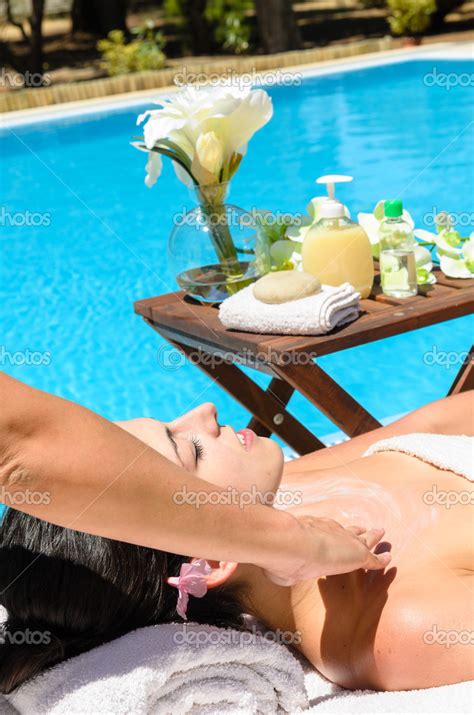 Summer Massage At Pool Stock Photo By Dirima 12625678