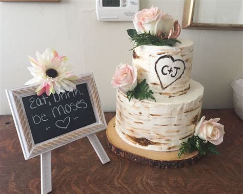 Rustic Wedding Shower Cake Inspired By Pin Found On Pinterest Rustic