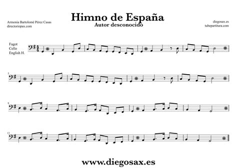 Diegosax Himno Nacional Español Partitura Del Himno De España Para