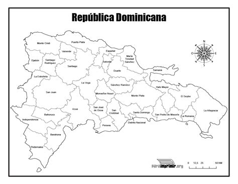 Mapa De Republica Dominicana Para Imprimir