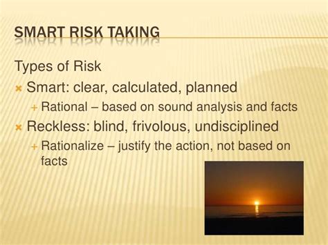 Smart Risk Taking
