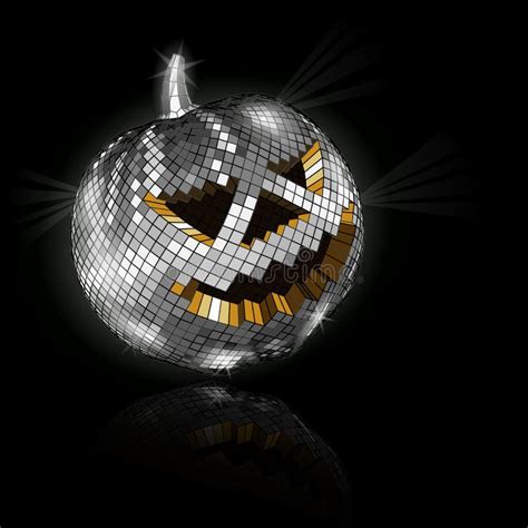 Halloween Disco Ball On Black Vector Illustration Stock Vector