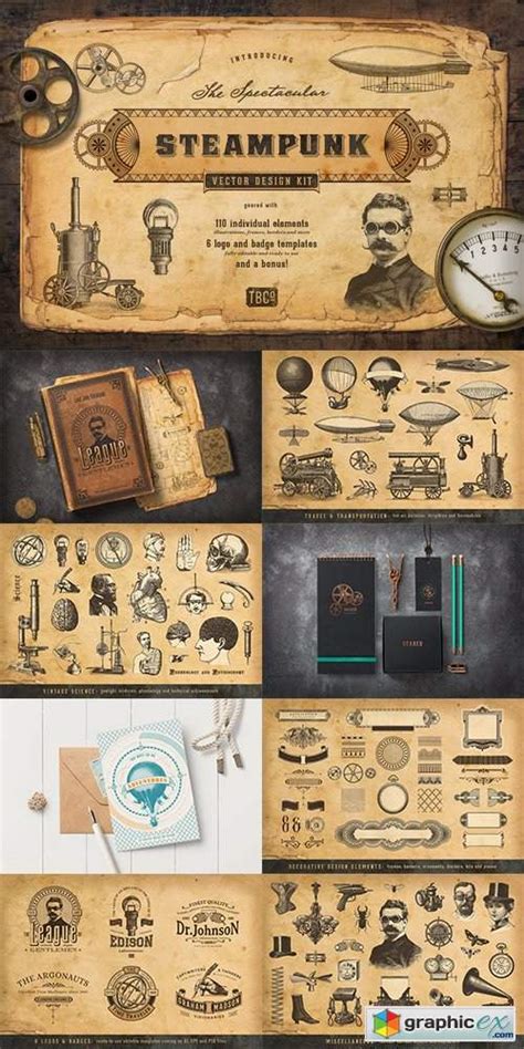 The Steampunk Vector Design Kit Free Download Vector Stock Image