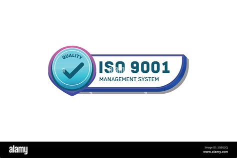 Iso 9001 Certified Badge Icon Certification Stamp Flat Design Vector