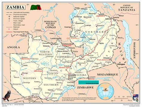 Zâmbia Mapas Geográficos De Zâmbia