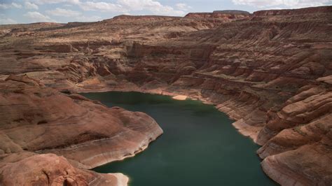 55k Stock Footage Aerial Video Of Flying Over Lake Powell And Navajo