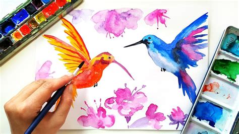 Easy Watercolor Birds Painting For Beginners 🐦 Loose Watercolor Techniques Drawing Tutorial