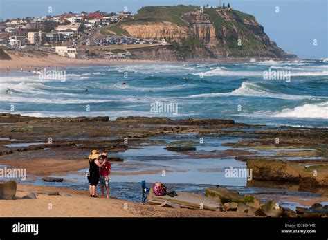 Holiday Makers On Bar Beach Merewether Newcastle New South Wales