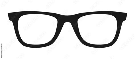 Vector Illustration Of Hipster Nerd Style Black Glasses Silhouette