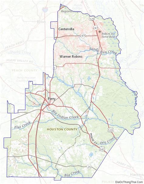 Map Of Houston County Georgia Địa Ốc Thông Thái