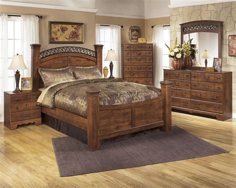 Roundhill furniture laveno 012 white wood bedroom furniture set, includes queen bed, dresser, mirror and 2 night stands. Signature Design by Ashley Timberline King Bedroom Group ...