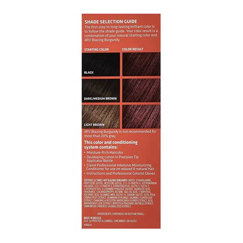 Clairol Textures And Tones Hair Color 4rv Blazing Burgundy 1 Ea