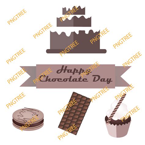 Happy Chocolate Day With Dessert Vector Chocolate Day Wish Cup Cake