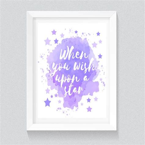 When a star is born they possess a gift or two one of them is this they have the power to make a wish come true. When You Wish Upon a Star Print, Typography quote, watercolour print, watercolor, wall ...