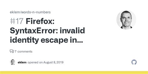 Firefox Syntaxerror Invalid Identity Escape In Regular Expression