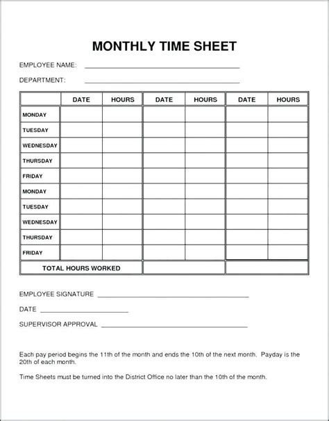 5 Best Images Of Printable Employee Time Card Template Printable