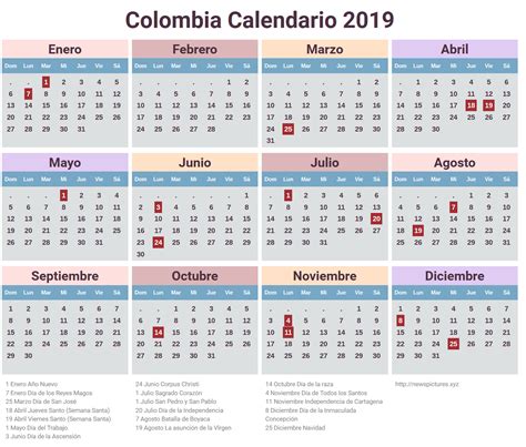 Colombia Calendario 2019 10 Calendario Y Colombia