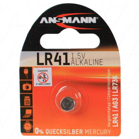 Ansmann Lr41 15v 30mah Alkaline Button Cell Battery Replaces 192 Ag3