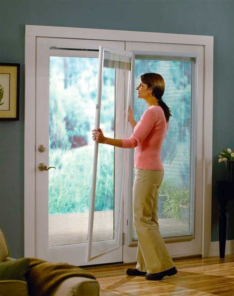 French Doors With Blinds Inside Glass Encycloall